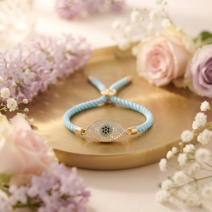 Evil Eye American Diamond (AD) Bracelet Rakhi