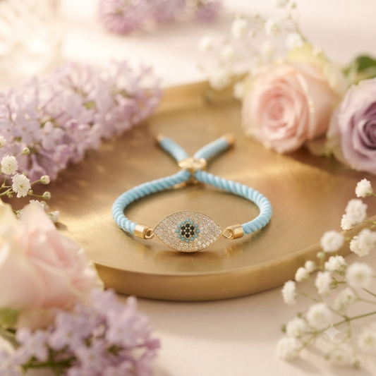 Evil Eye American Diamond (AD) Bracelet Rakhi
