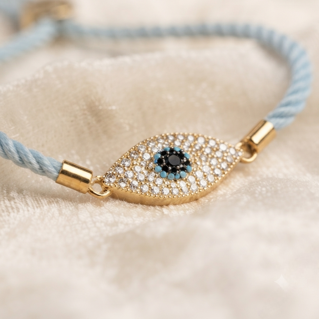 Evil Eye American Diamond (AD) Bracelet Rakhi
