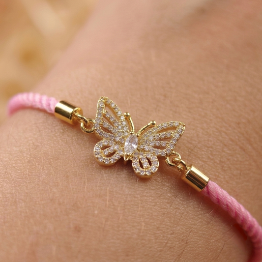 Butterfly American Diamond (AD) Bracelet Rakhi