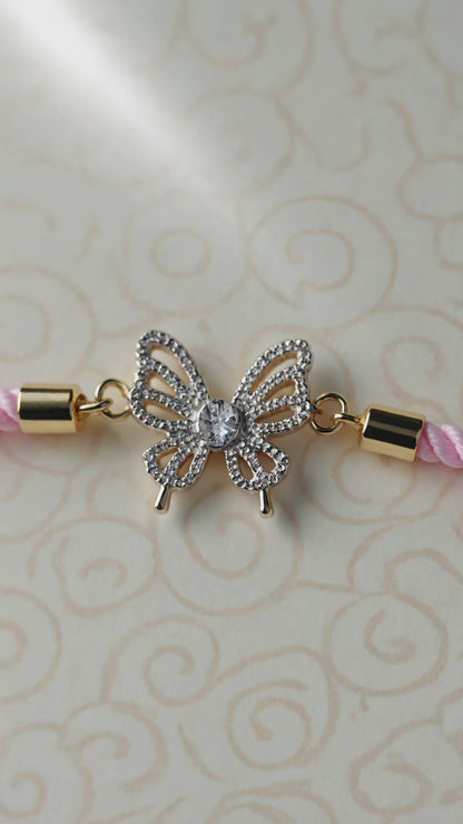 Butterfly American Diamond (AD) Bracelet Rakhi
